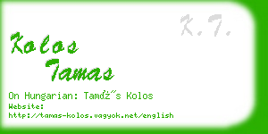 kolos tamas business card